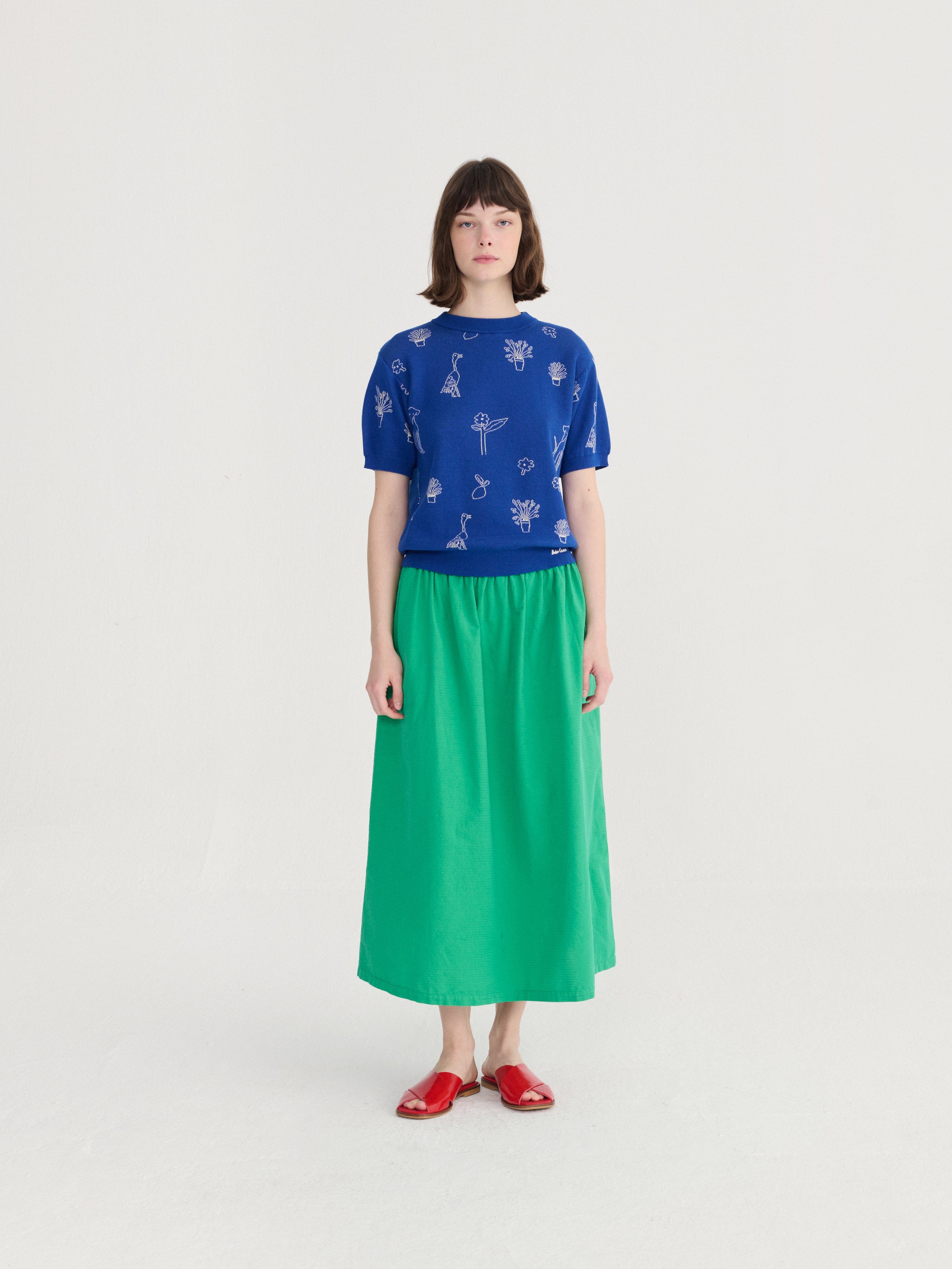 Recycled Cotton Evasé Skirt