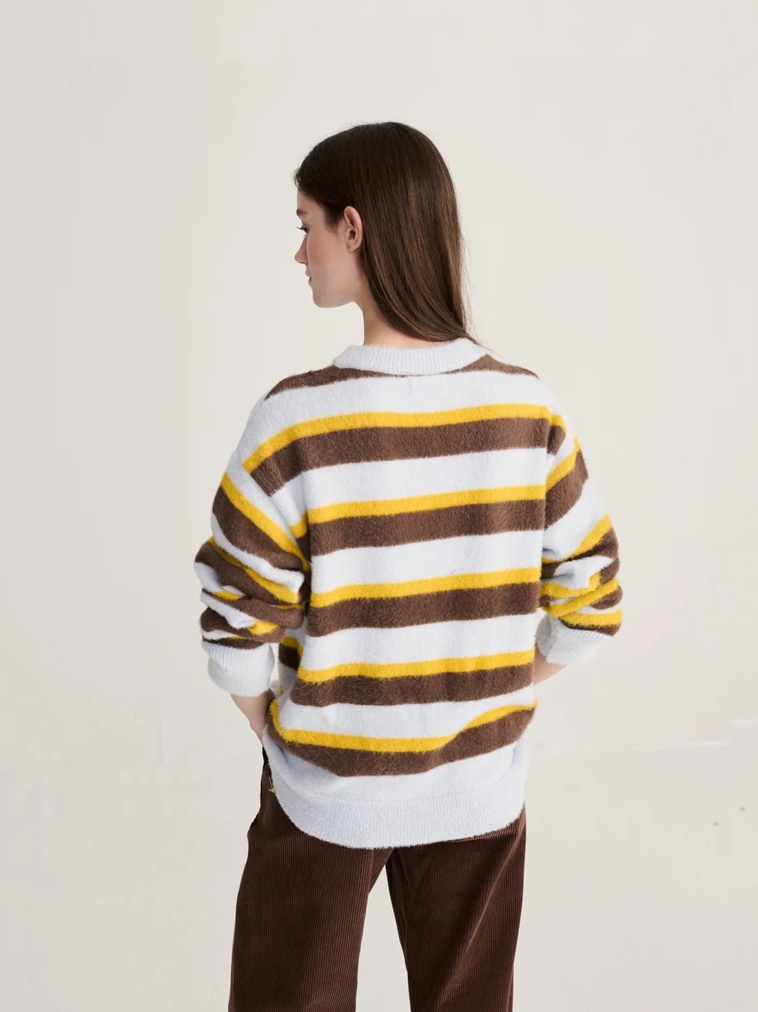 Striped Hairy Yarn Jumper