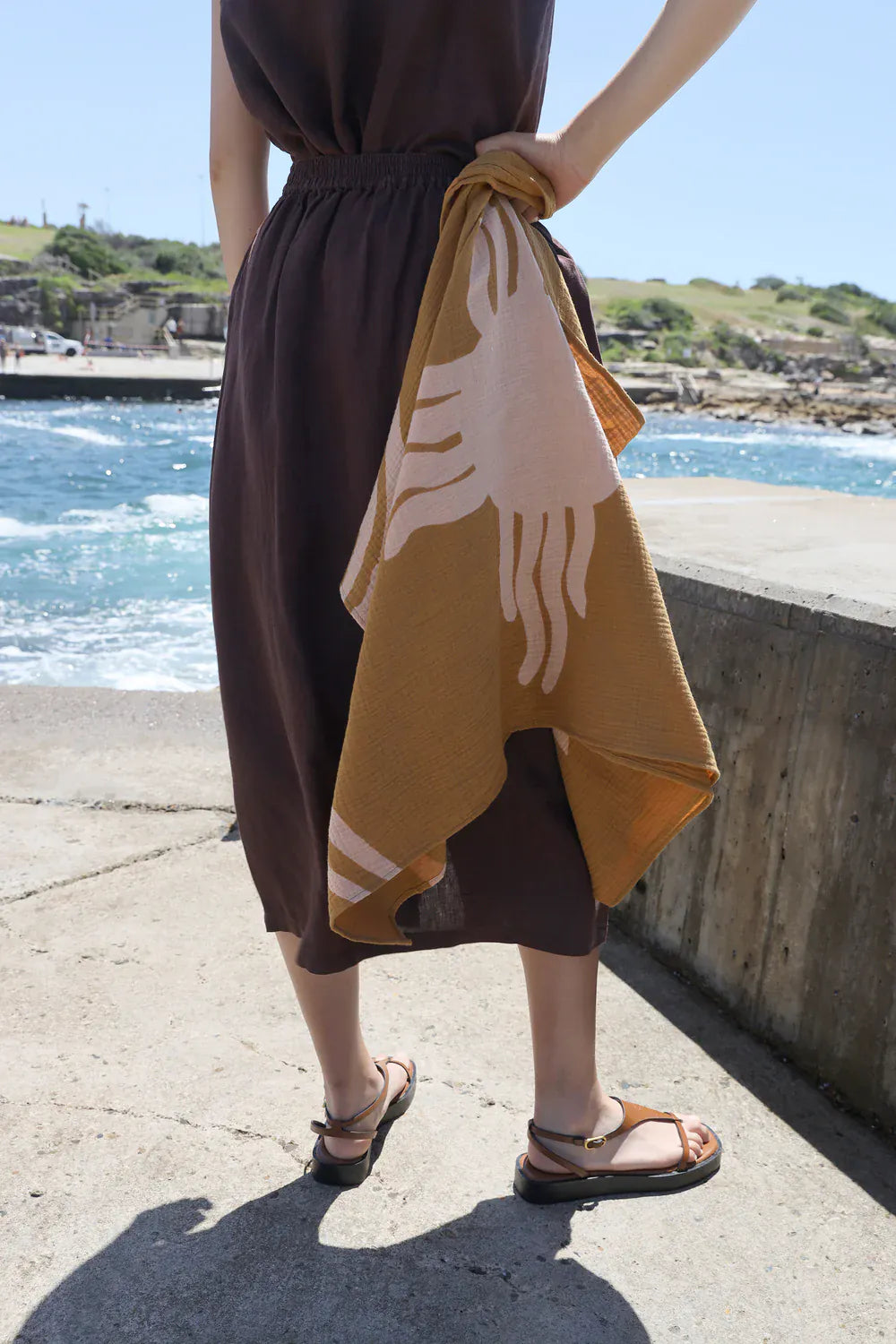 Basic Button Front Skirt - Chocolate