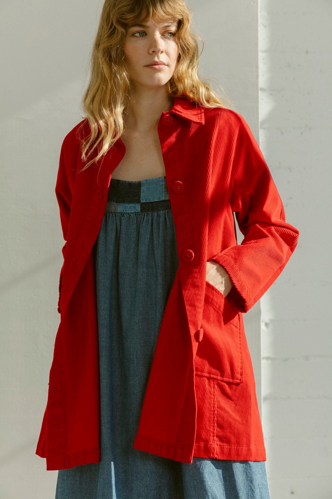 Constance Jacket - Red Corduroy