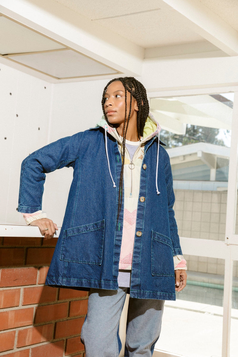 Constance Jacket - Western Denim w/ Green Stitching