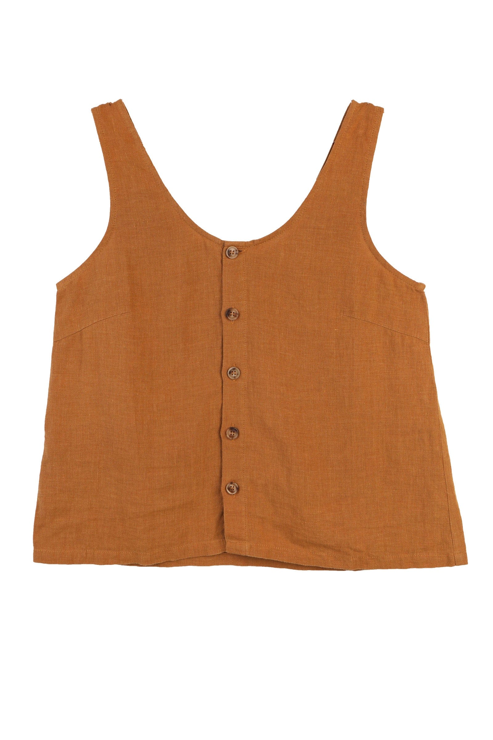 Basic Button Front Tank - Turmeric