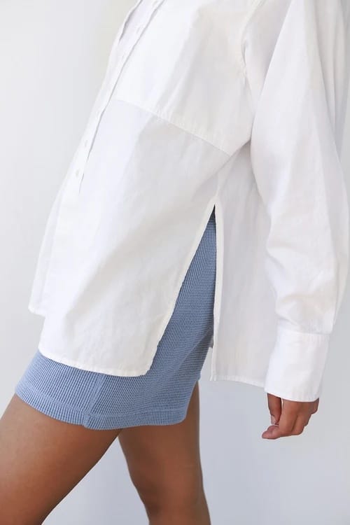 Waffle Short - Pebble Blue