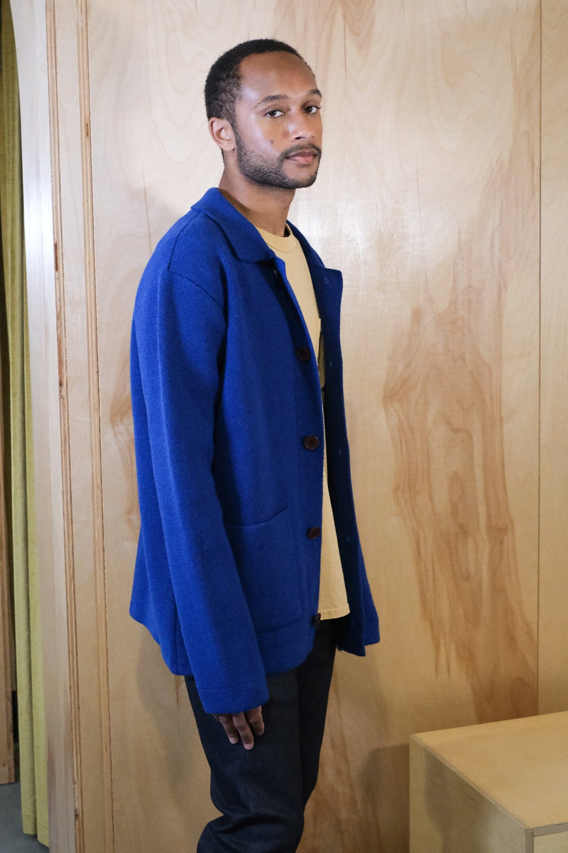 Knitted Chore Coat - Dearne Blue