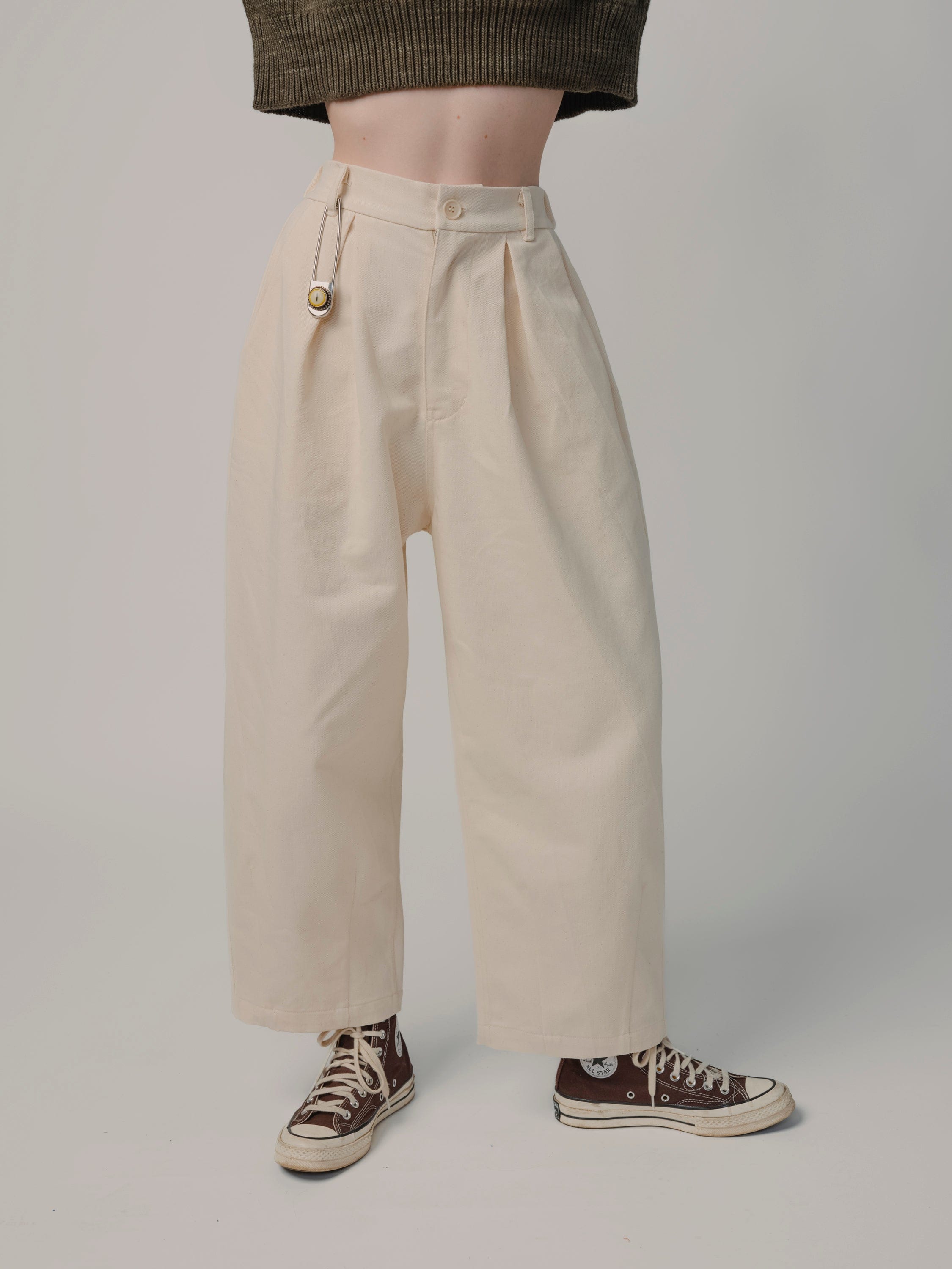 Denim Woven Pant - Natural