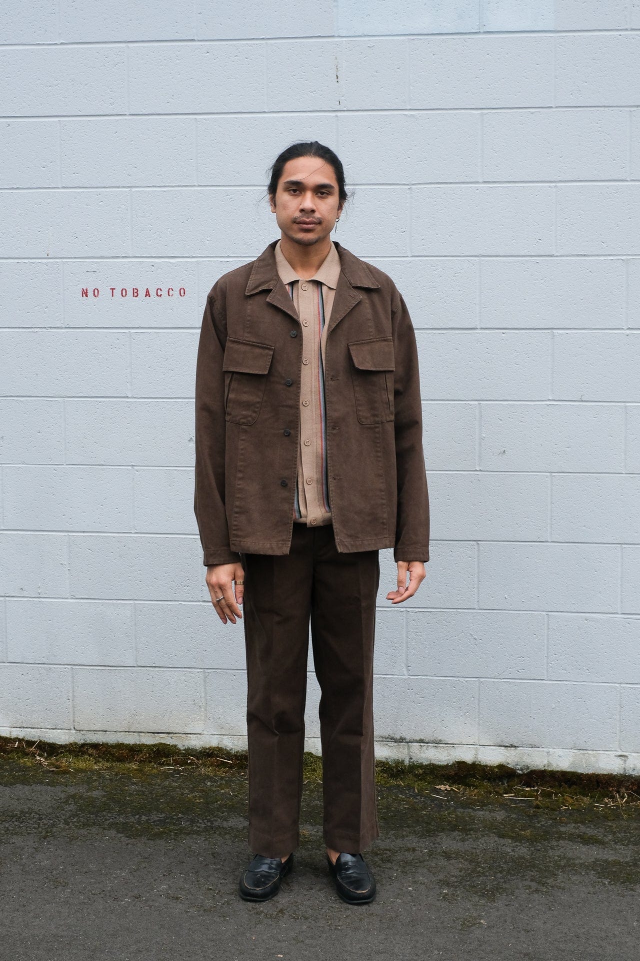 Jungle Brushed Twill Overshirt - Brown