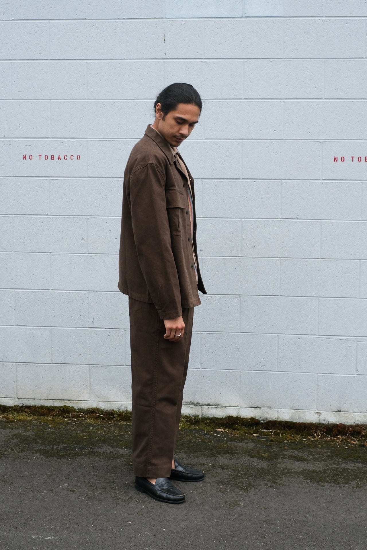 Park Brushed Twill Cotton Pant - Brown