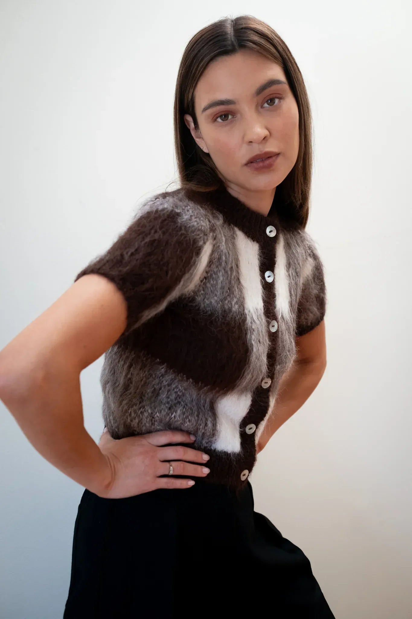 Short Sleeve Cardi - Plaid