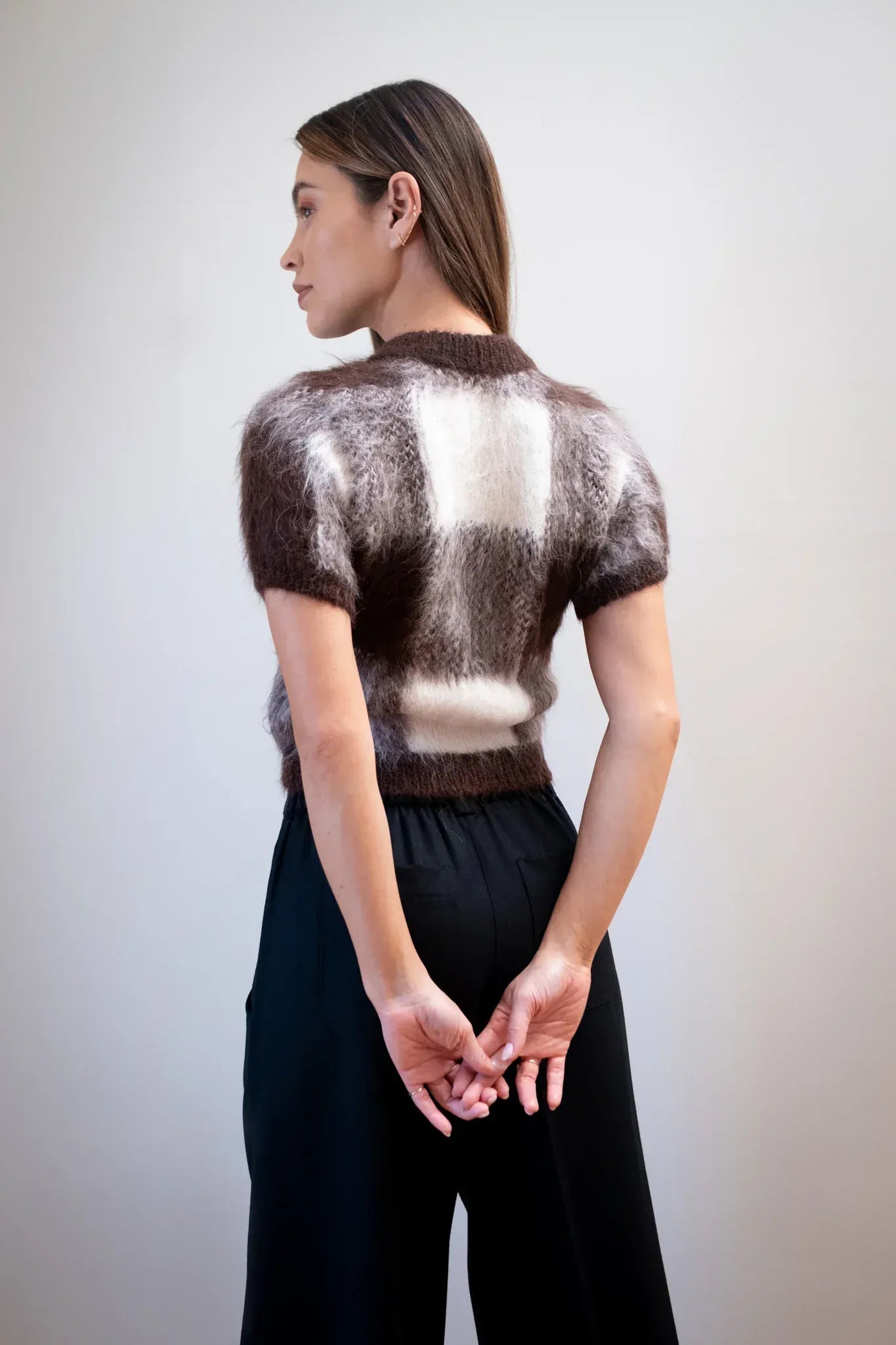 Short Sleeve Cardi - Plaid