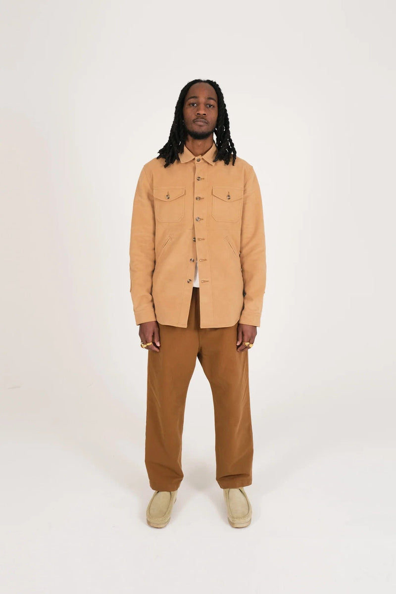 Cotton Crissman Overshirt - Camel Moleskin