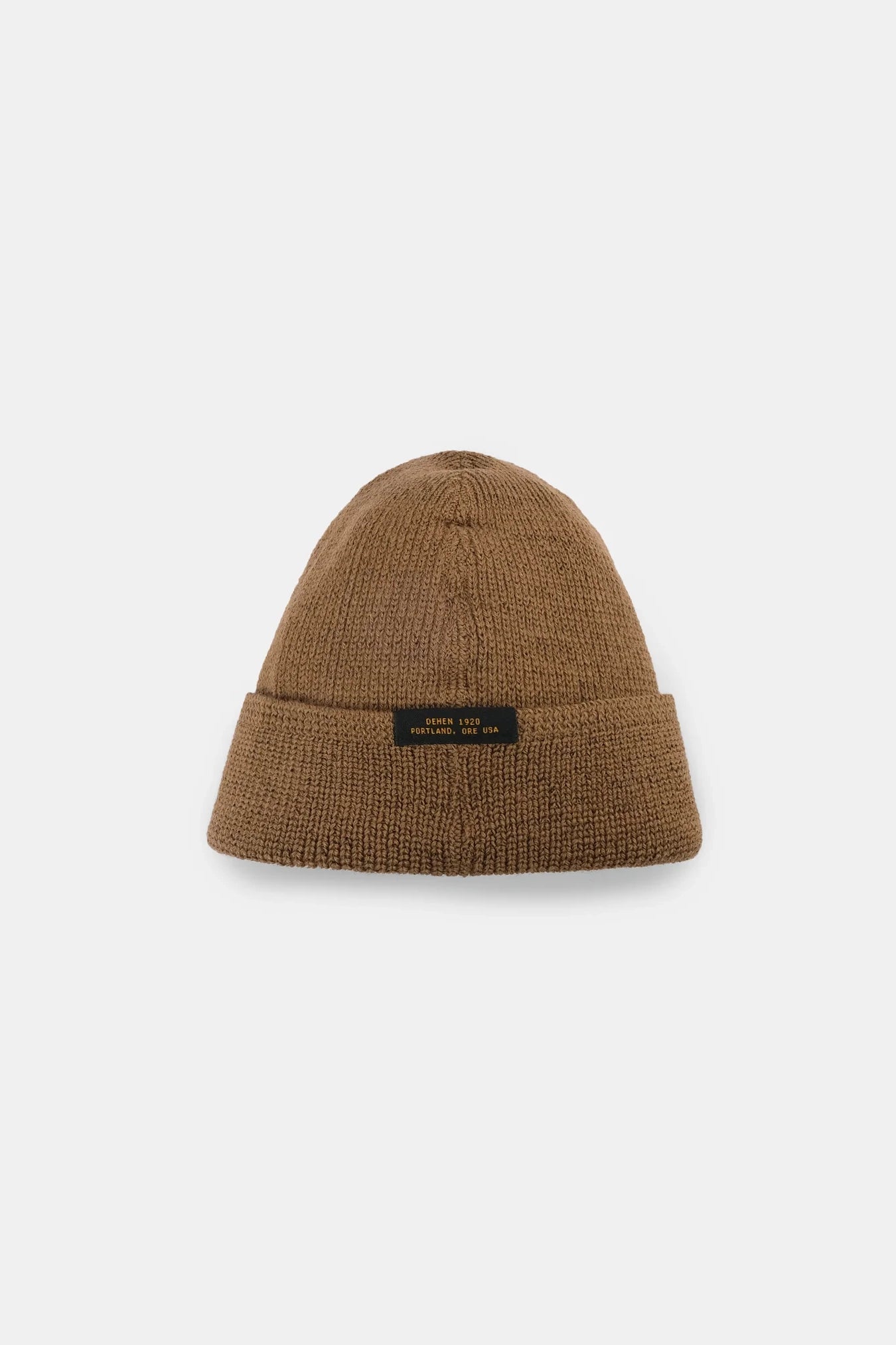 Wool Knit Watch Cap - Dark Tan