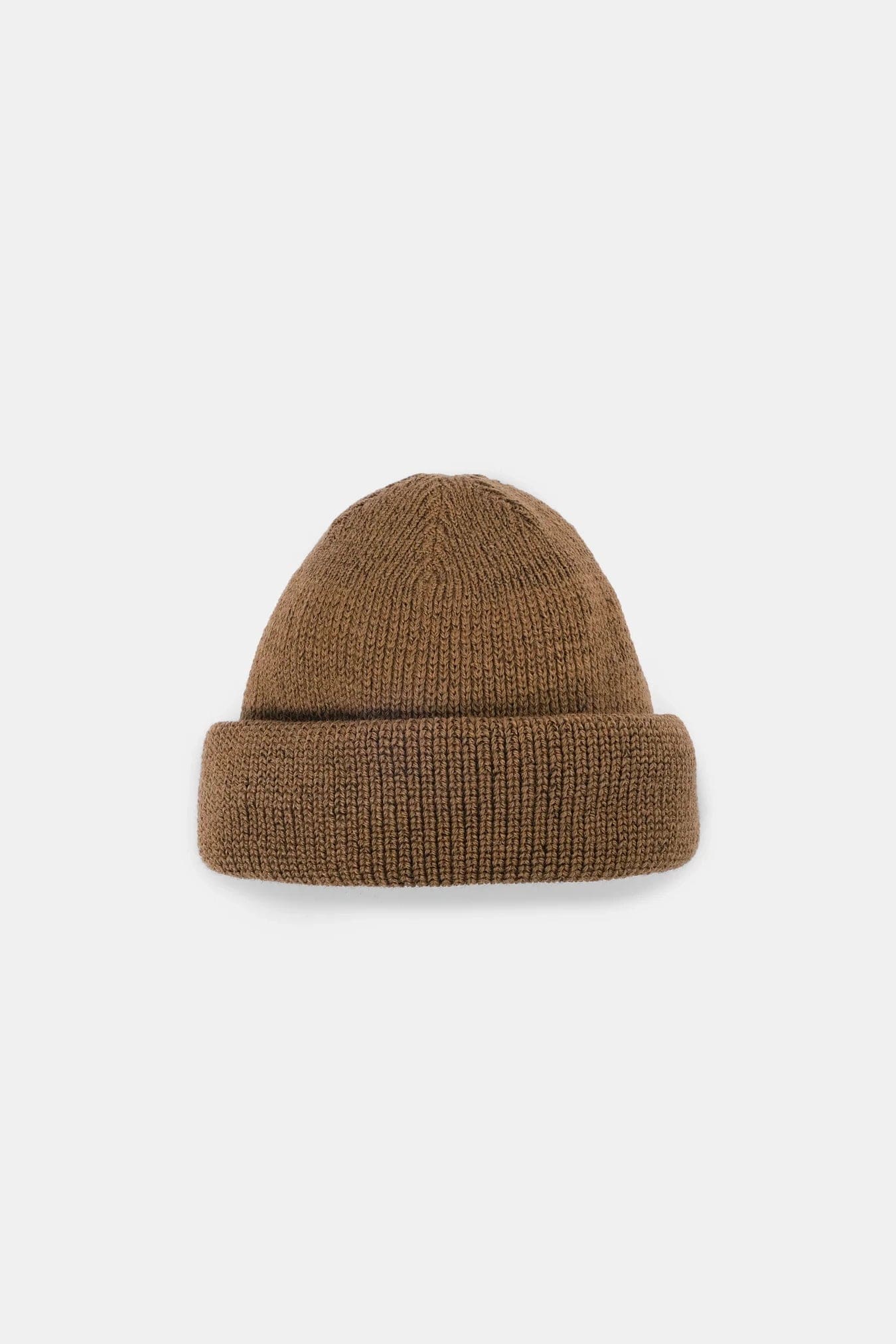 Wool Knit Watch Cap - Dark Tan