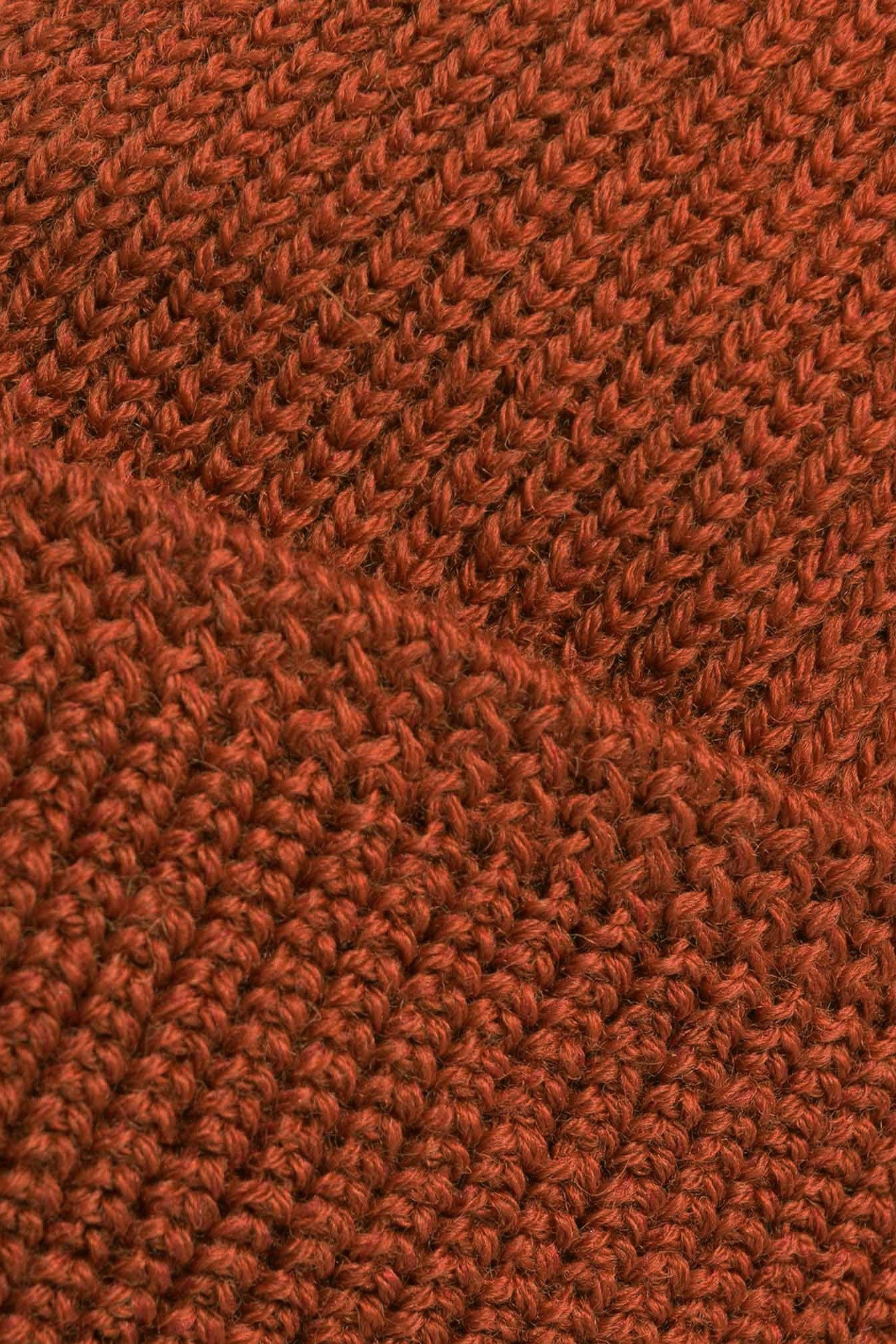 Wool Knit Watch Cap - Burnt Orange