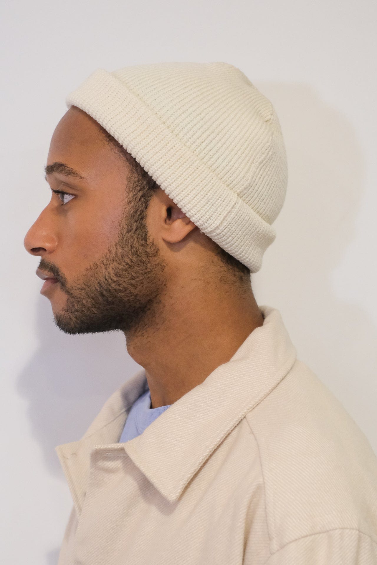 Wool Knit Watch Cap - Natural