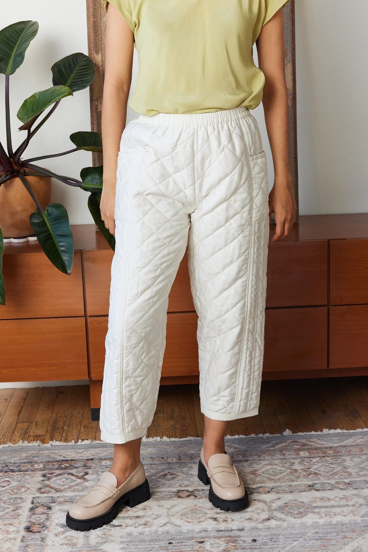 Emma Pants - Ivory Quilted