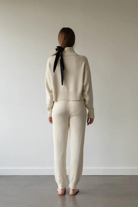 Crop Cotton Turtleneck - Ivory