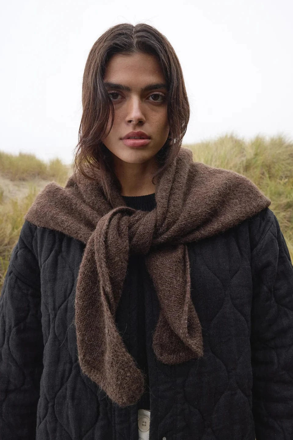 Felted Shawl - Walnut