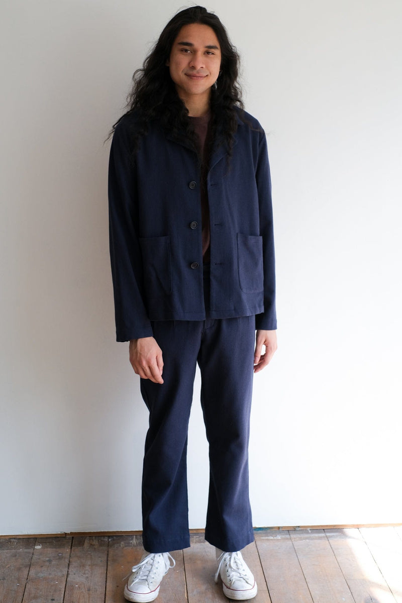 Pleated Trouser - Blue Nights