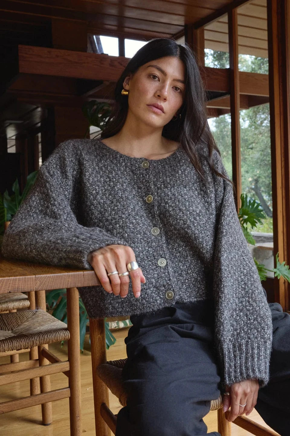 Quinn Cardigan - Charcoal
