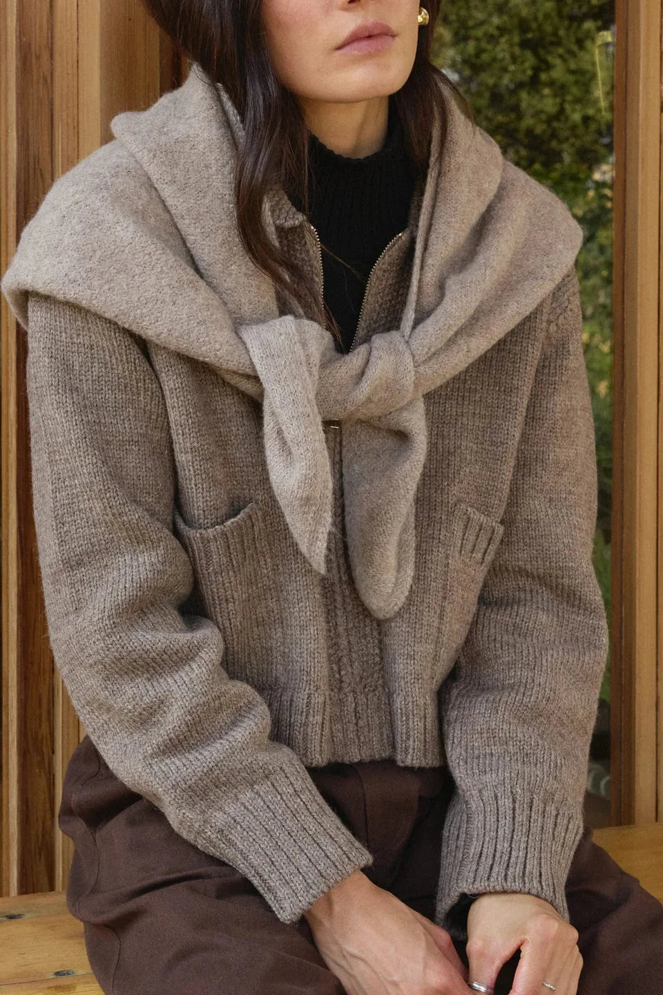 Felted Shawl - Oatmeal