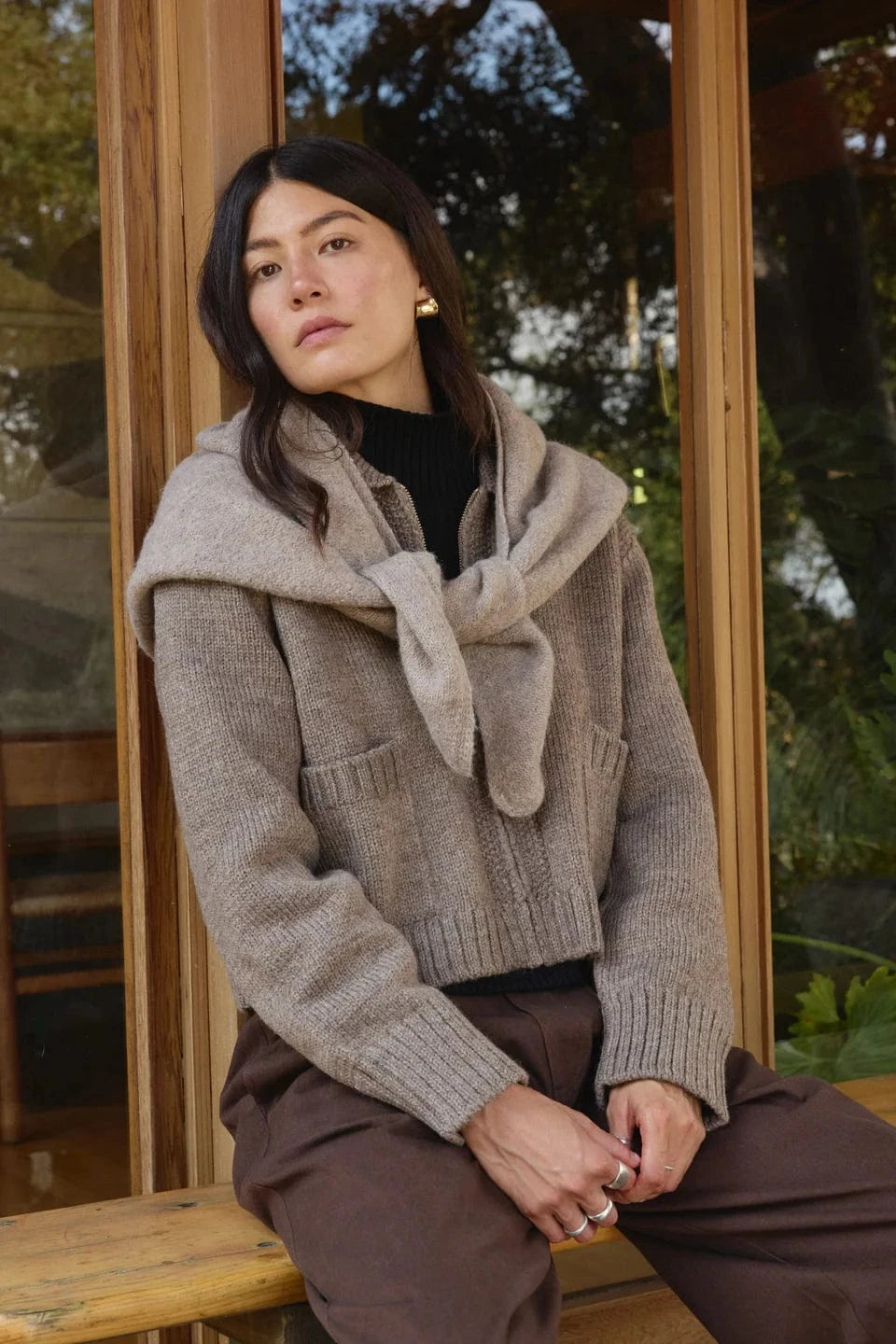 Felted Shawl - Oatmeal