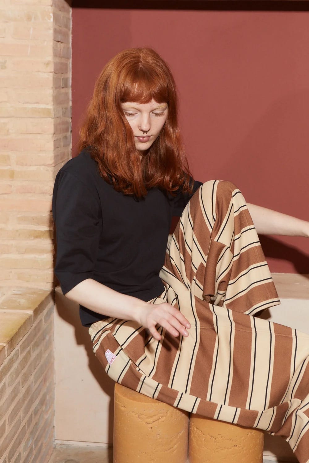 Gerald Trouser - Chocolate Rugby Stripe