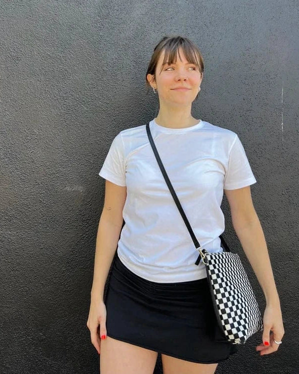 Mini Hobo Bag - Checkered Hair On Hide