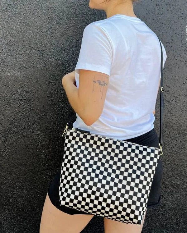 Mini Hobo Bag - Checkered Hair On Hide