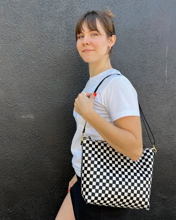 Mini Hobo Bag - Checkered Hair On Hide