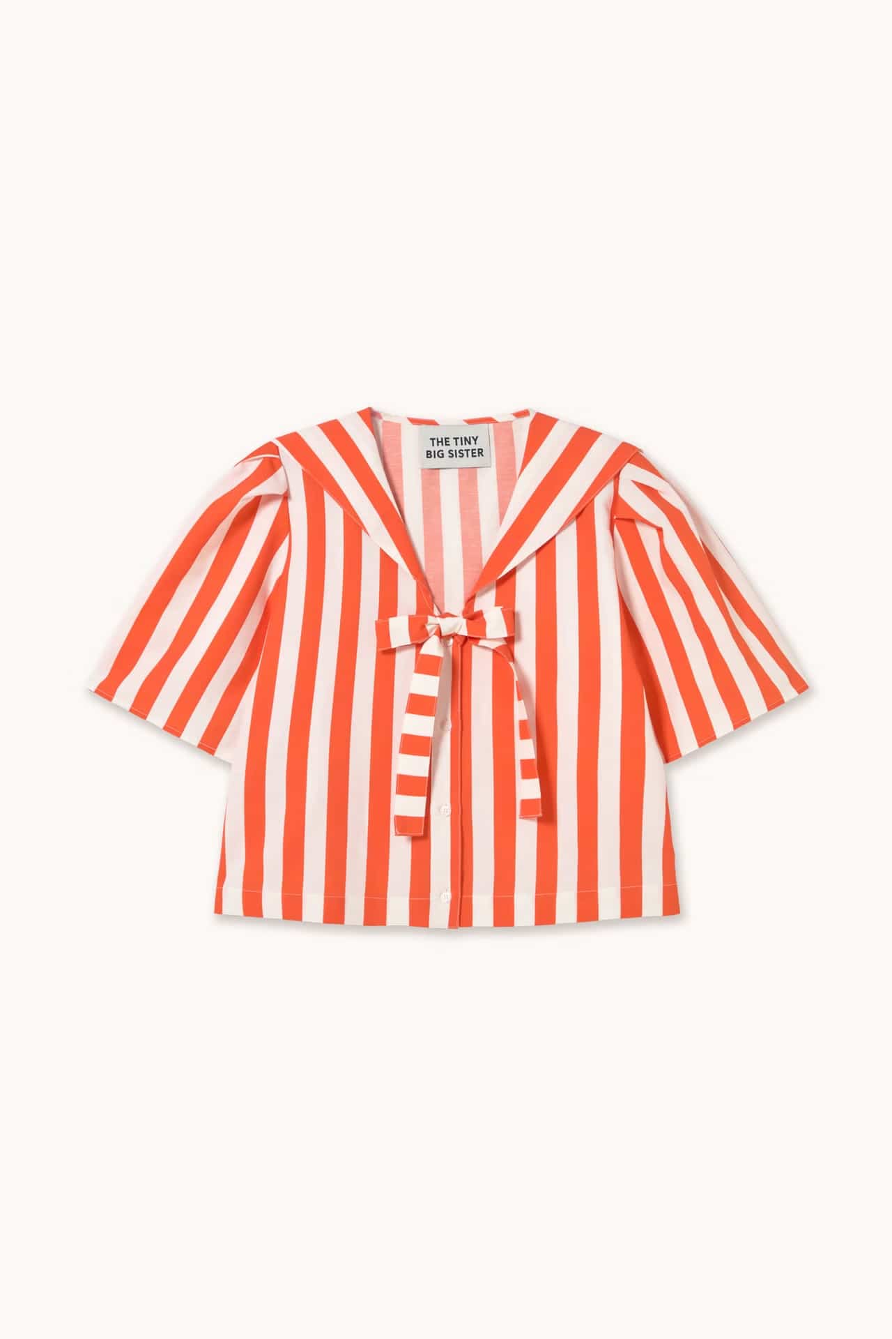 Striped Sailor Neck Blouse - Orange