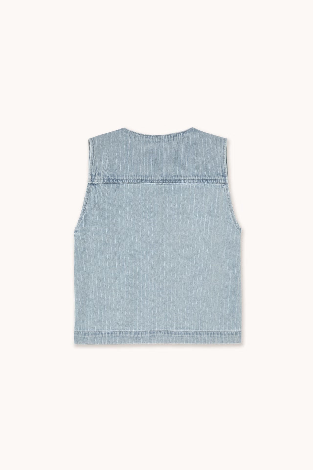 Striped Denim Vest