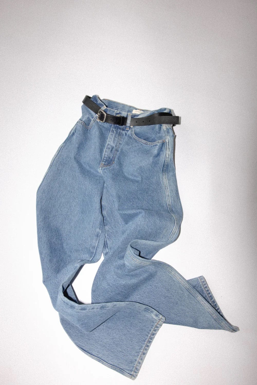 90's Color Baggy Jeans - Washed Blue