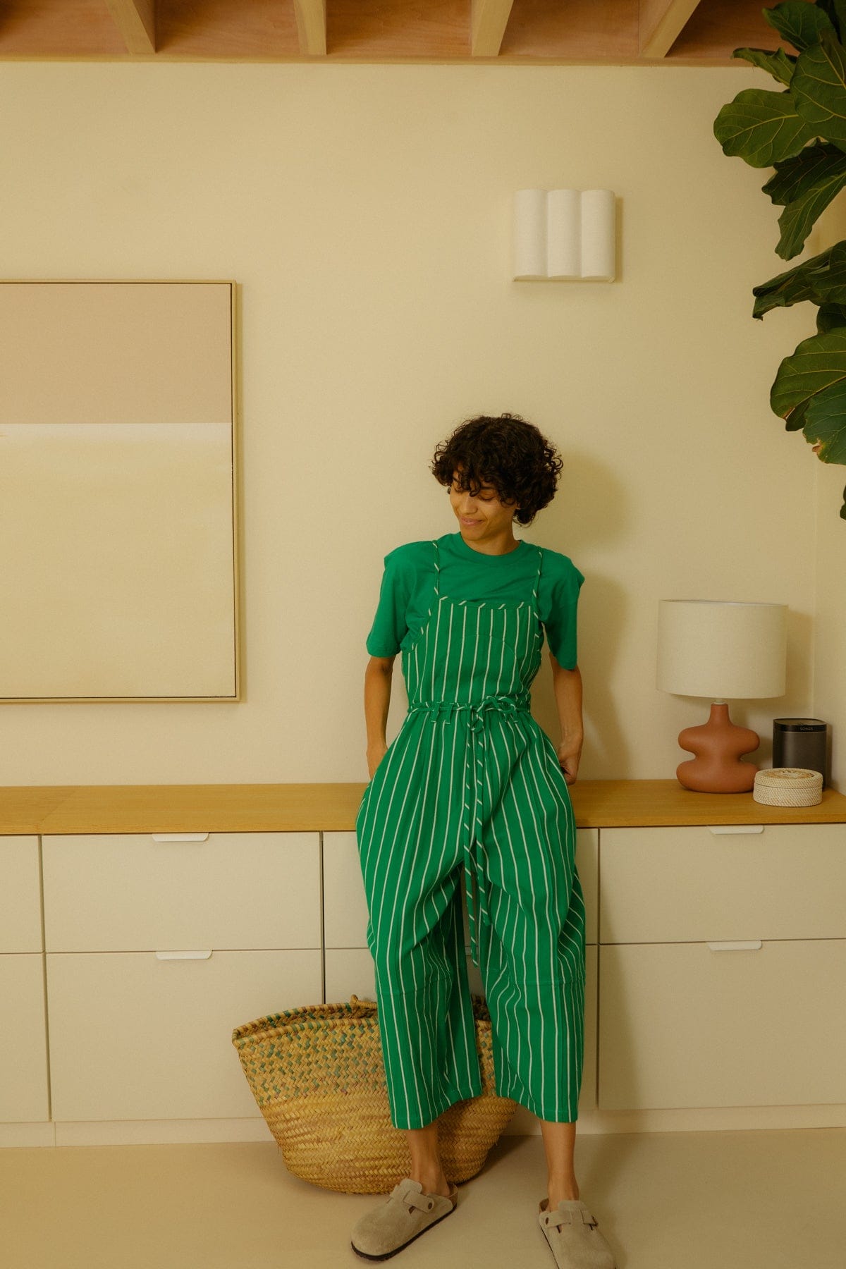 Tomasin Overalls - Grass Stripe