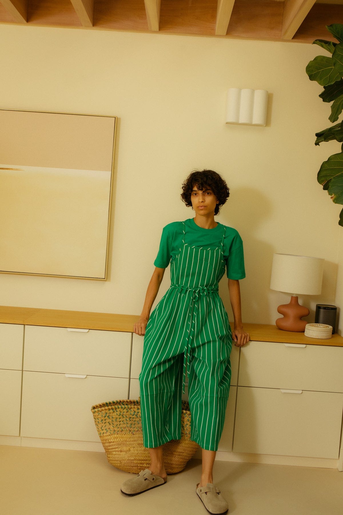 Tomasin Overalls - Grass Stripe