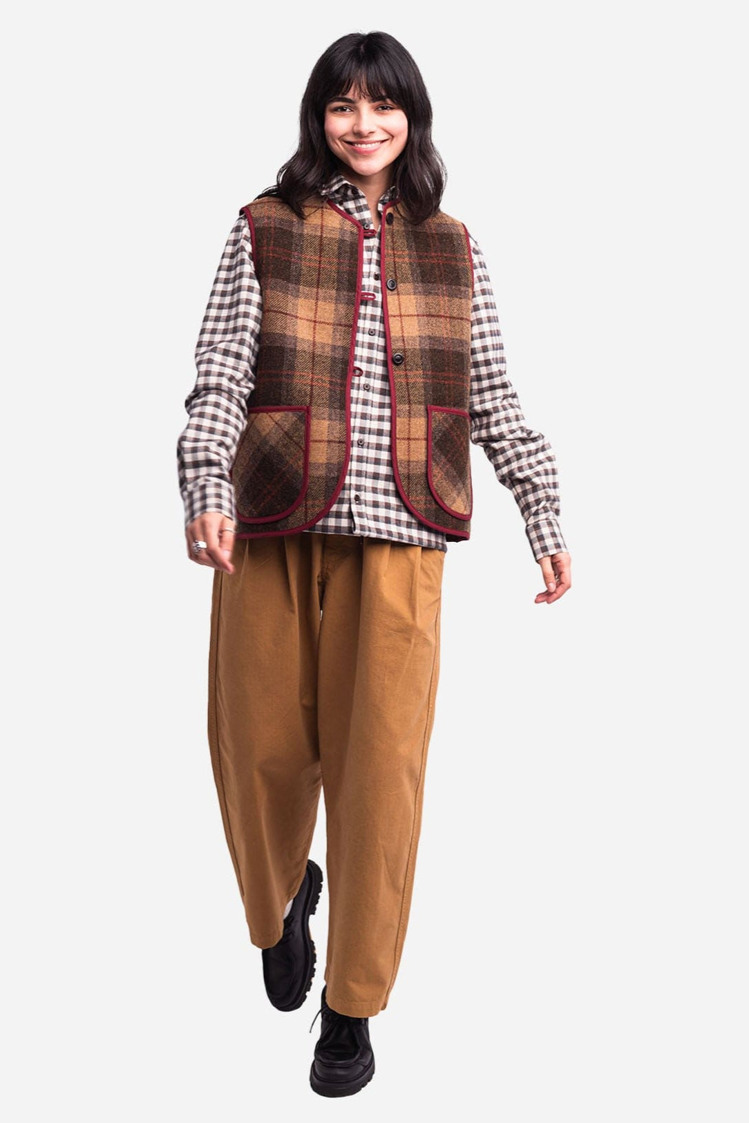 Shepard Vest - Brown Plaid