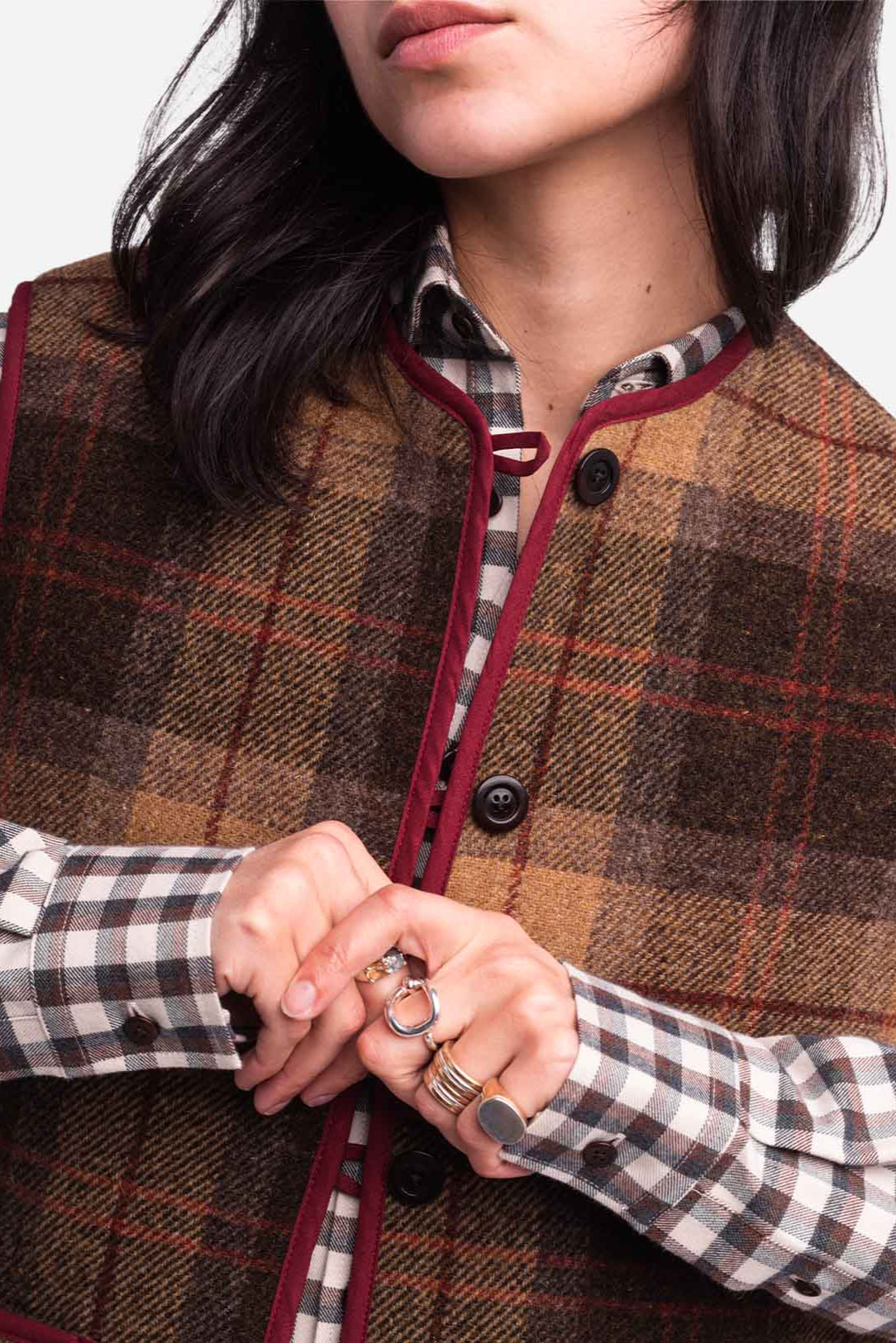 Shepard Vest - Brown Plaid