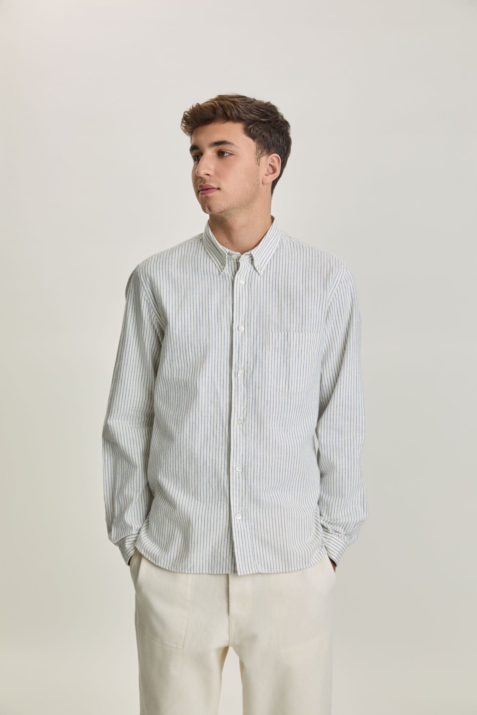 Branco Shirt - Yves Blue Stripe