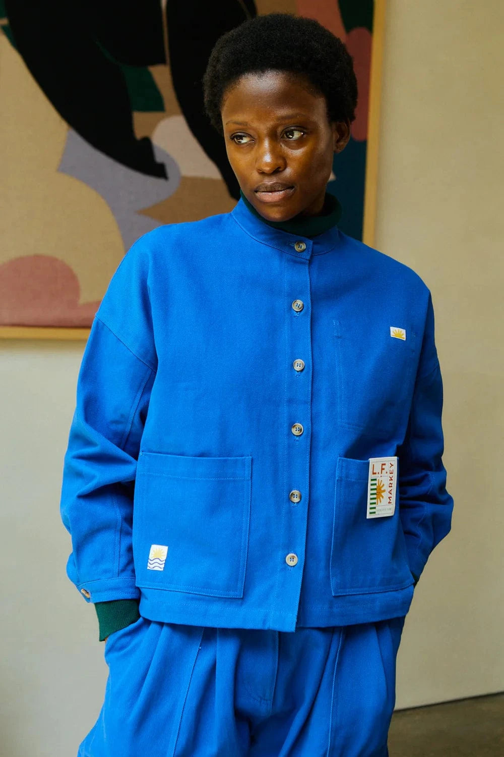 Wide Chore Coat - Cobalt