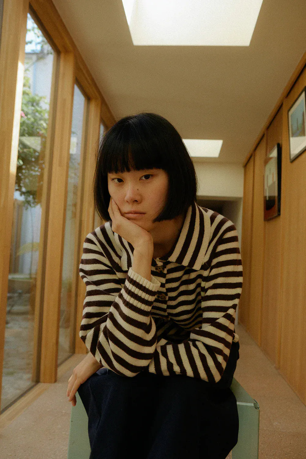 Lytton Cardigan - Espresso Stripe