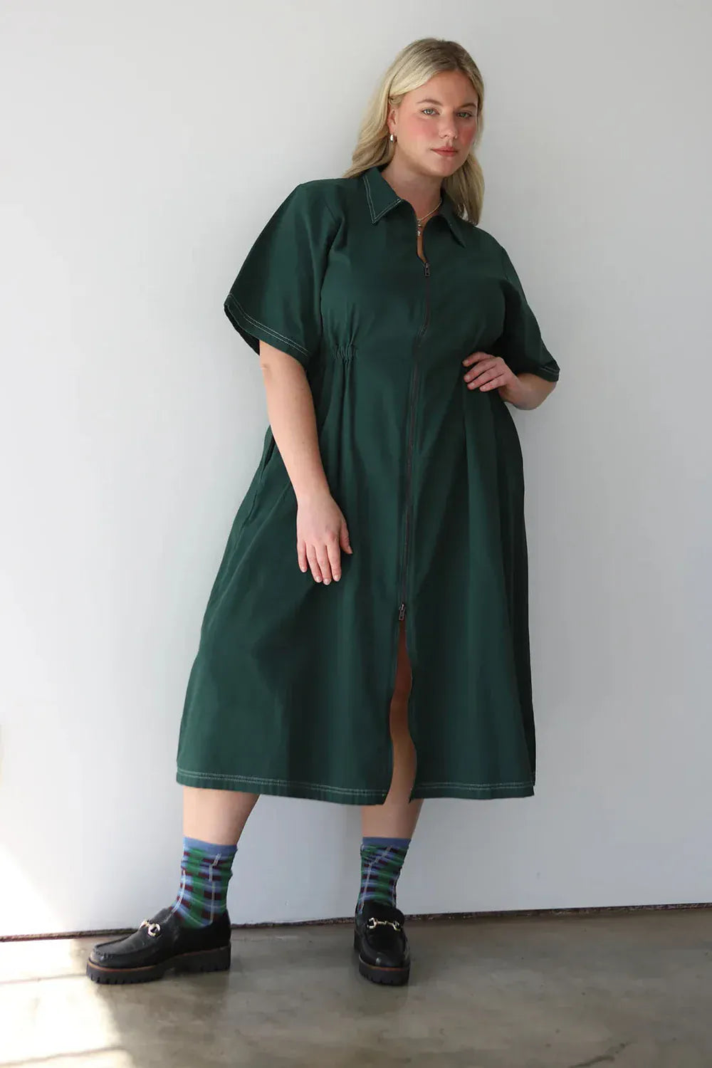 Long Utility Dress - Hunter Green