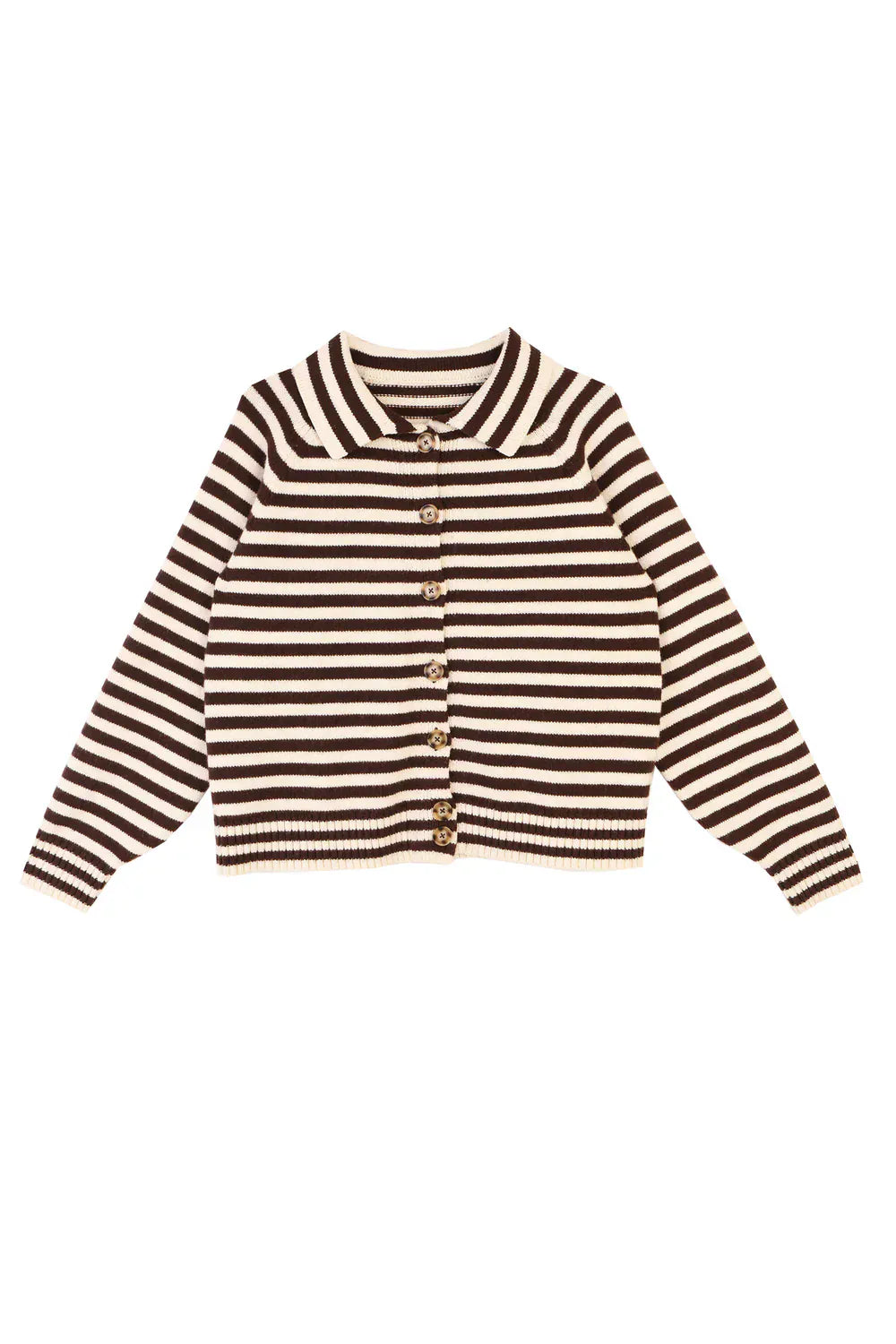 Lytton Cardigan - Espresso Stripe
