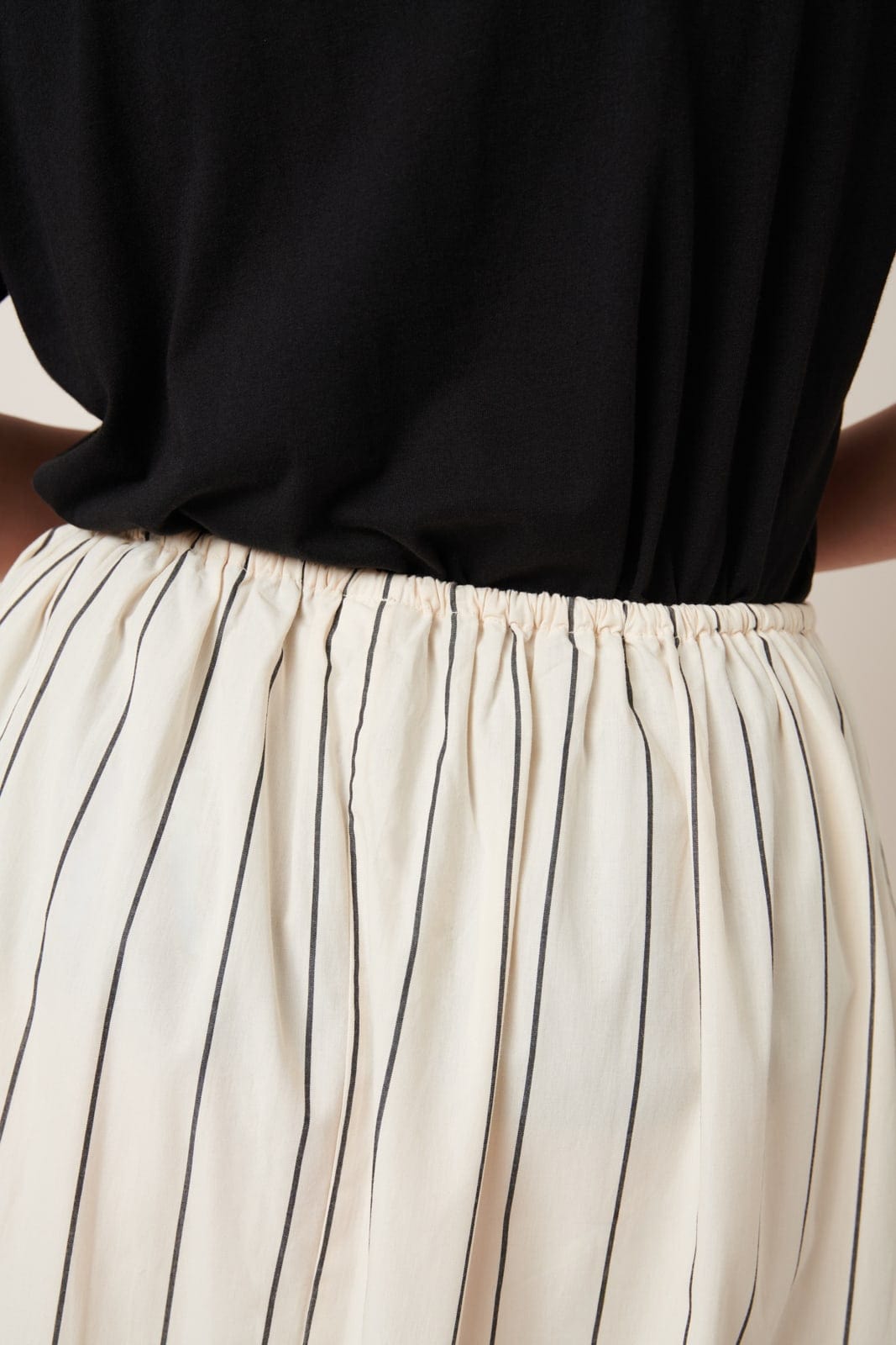 Linear Skirt - Greige Pinstripe