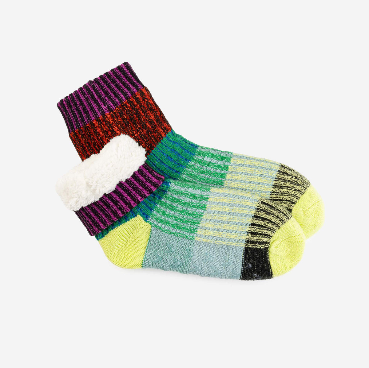 Mosaic House Socks - Lime Cobalt