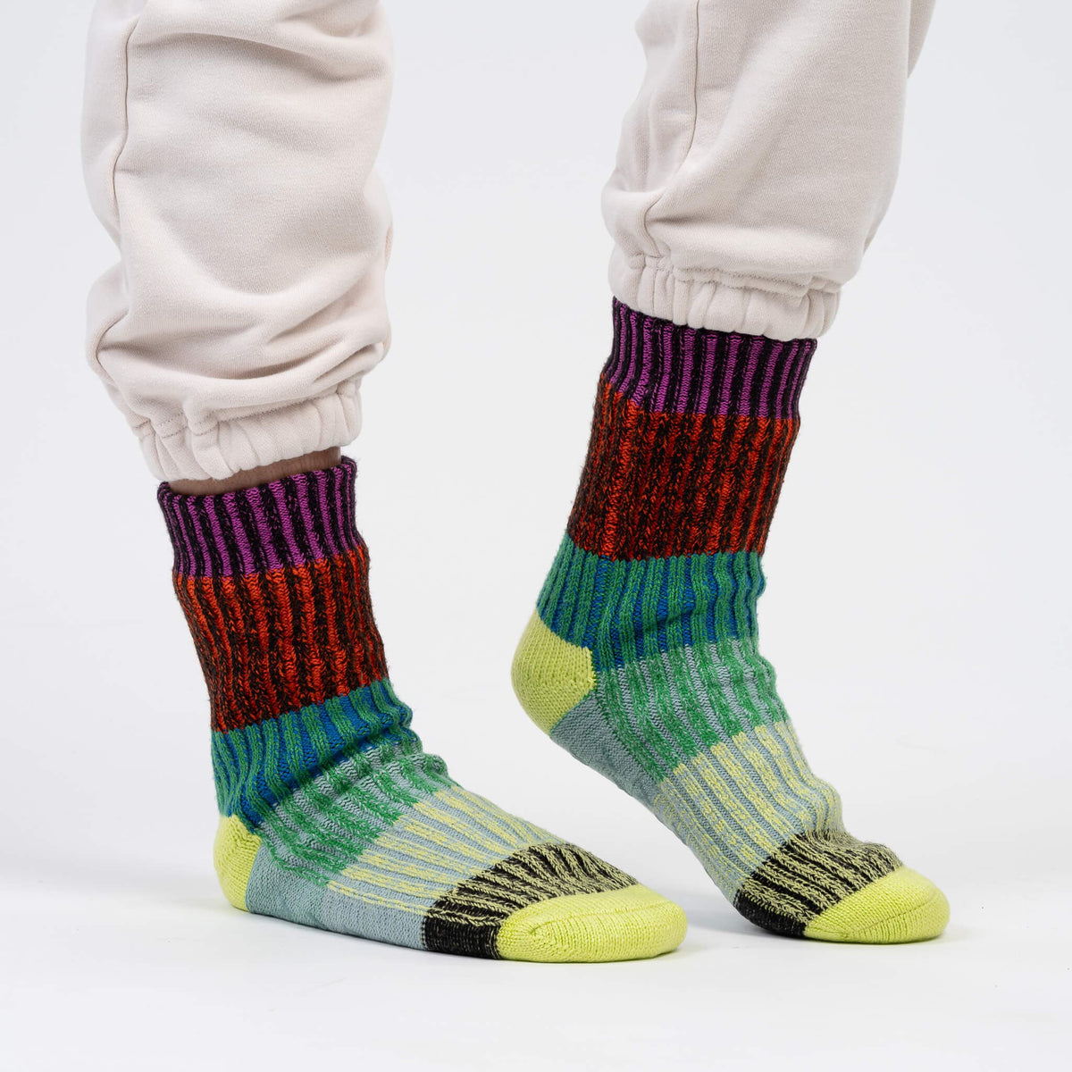 Mosaic House Socks - Lime Cobalt