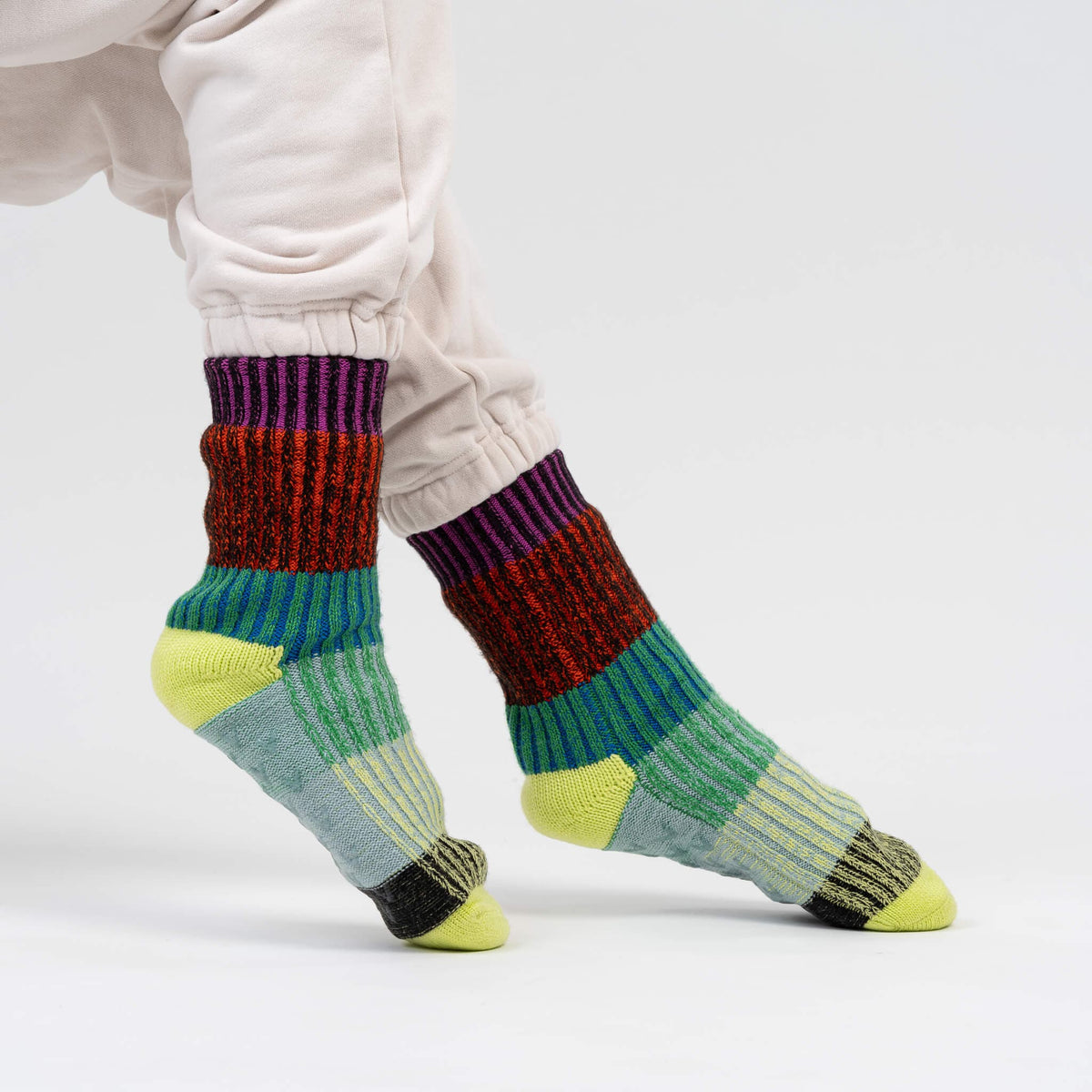 Mosaic House Socks - Lime Cobalt