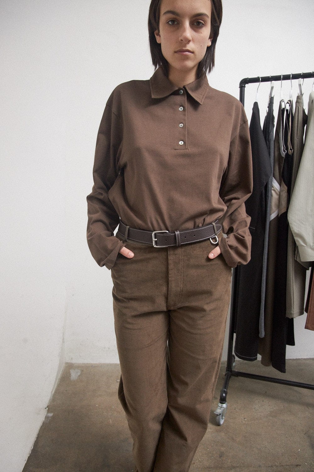 Polo Blouse - Brown