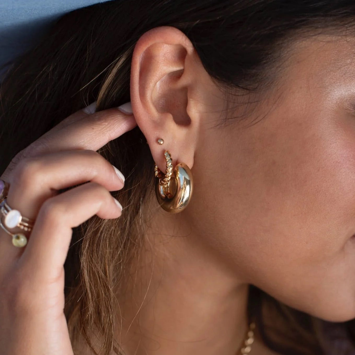 Croissant Huggie Hoops - 14k Gold Fill