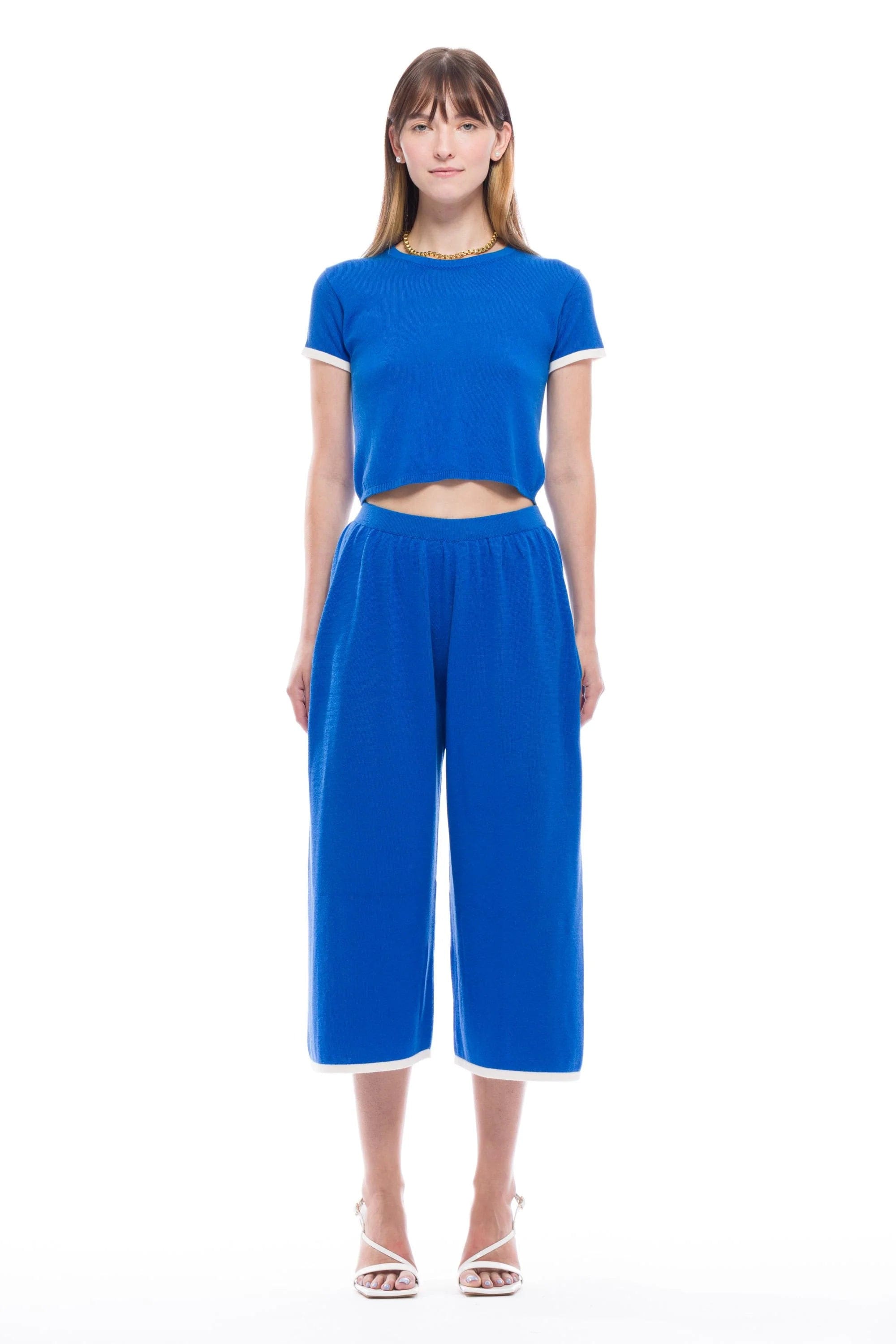 Kira Knit Long Shorts - Cobalt