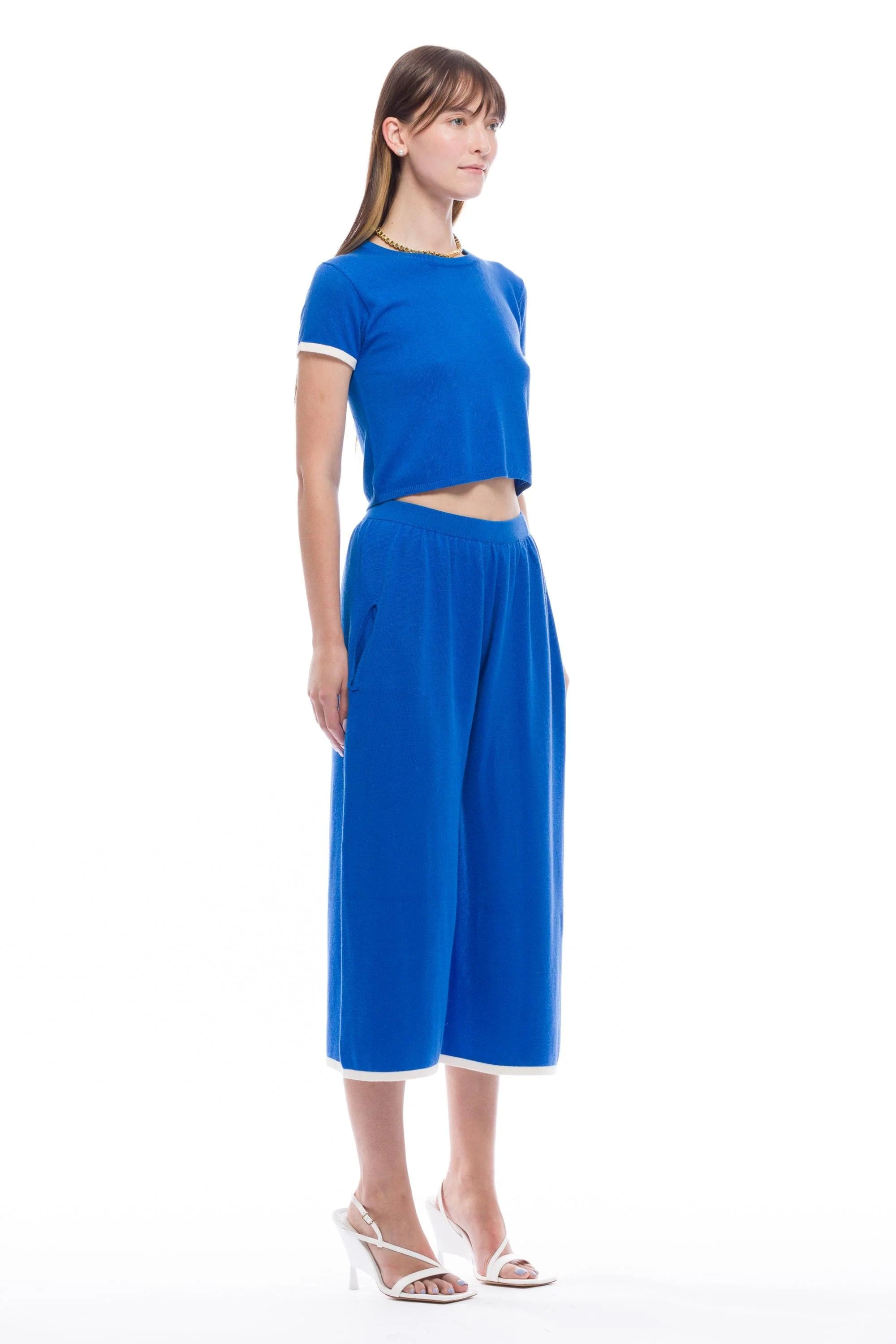 Kira Knit Long Shorts - Cobalt