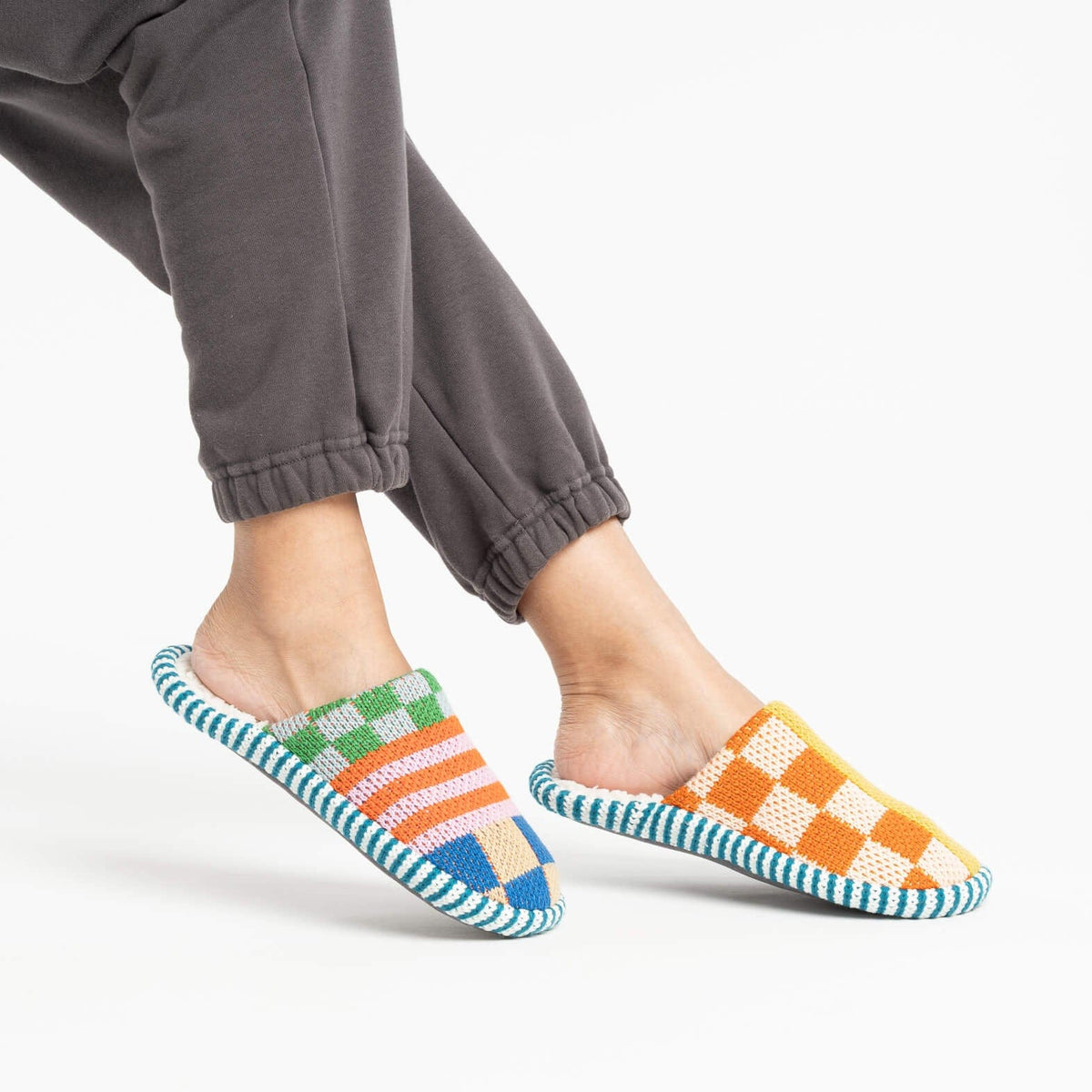 Pattern Patch Slide Slippers - Candy